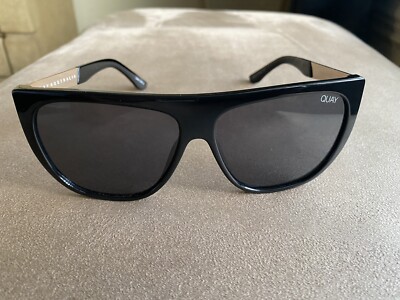 Quay Drama By Day 126 Polished Black Frame Women's Sunglasses