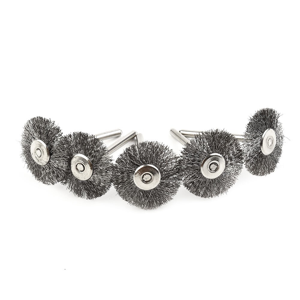10-Pack 22mm Steel Wire Wheel Brushes for Mini Drill Rotary Deburring Tools