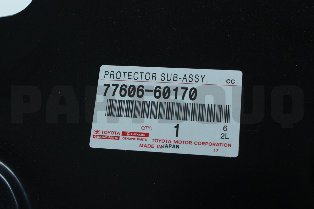 yk 7760660170 Genuine Toyota PROTECTOR SUB-ASSY, FUEL TANK, NO.1