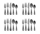 Satin Finish 20-Piece Cutlery Set - Modern Matte Black Flatware Service for 4
