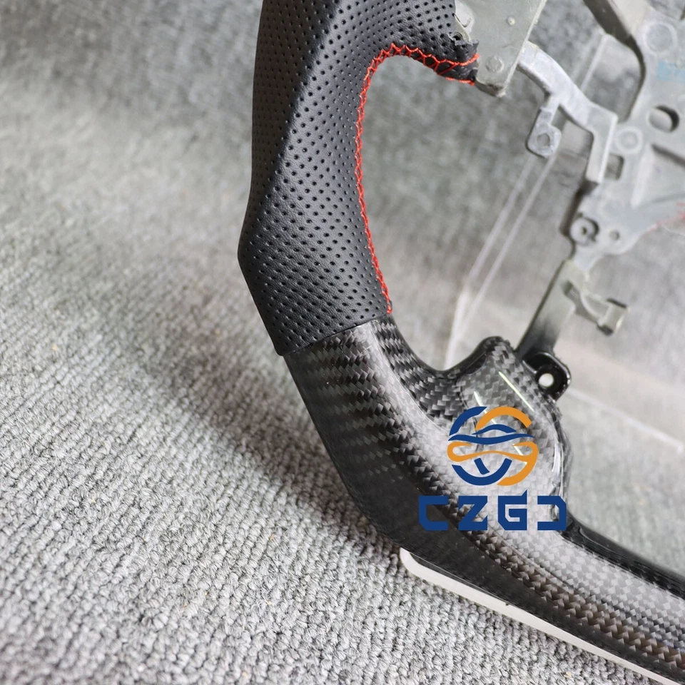 Volante perforado de fibra de carbono real para Honda Accord 9ª generación 2013~2017 Foto 3 de 4