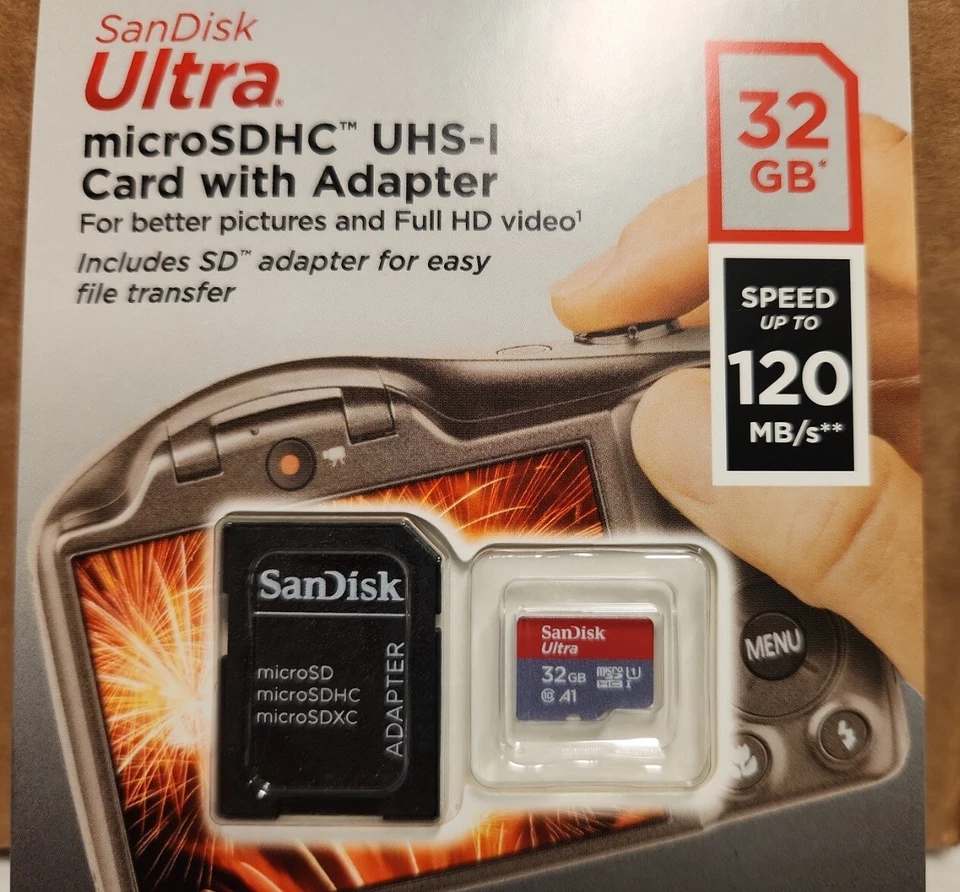 SanDisk 32GB Ultra microSDHC UHS-I Memory Card with Adapter - Speed 120 MB/s - Image 2 of 4