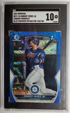 2023 Bowman Chrome Blue Shimmer Robert Perez Jr Rookie Card SGC 10 GEM 138/150