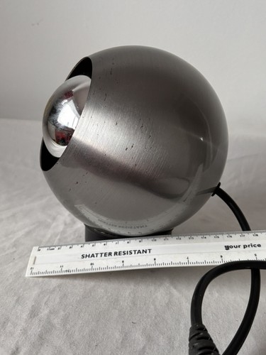 Space Age Magnetic Brushed Steel Eyeball Lamps Desktop Or Wall 1970 60s - Picture 22 of 22