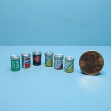 Dollhouse Miniature Beverage 6 Cans of Soda Pop IM65512