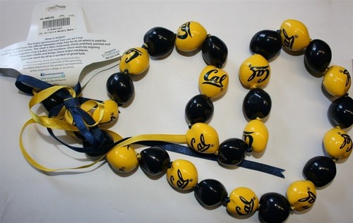 Col California Berkely Bears Go Nuts Kukui Lei Necklace 30 Beads Original Cal - Picture 2 of 3