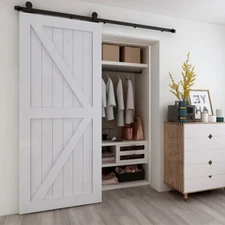 4-20FT Sliding Barn Wood Door Hardware Closet Track Kit For Single/Double/Bypass