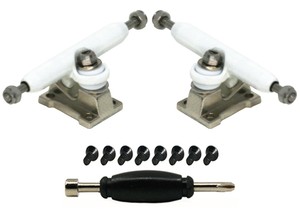 Two Toned Prodigy Trucks Lock Nuts 32mm Chrome Yeti Colorway Teak Tuning Ebay