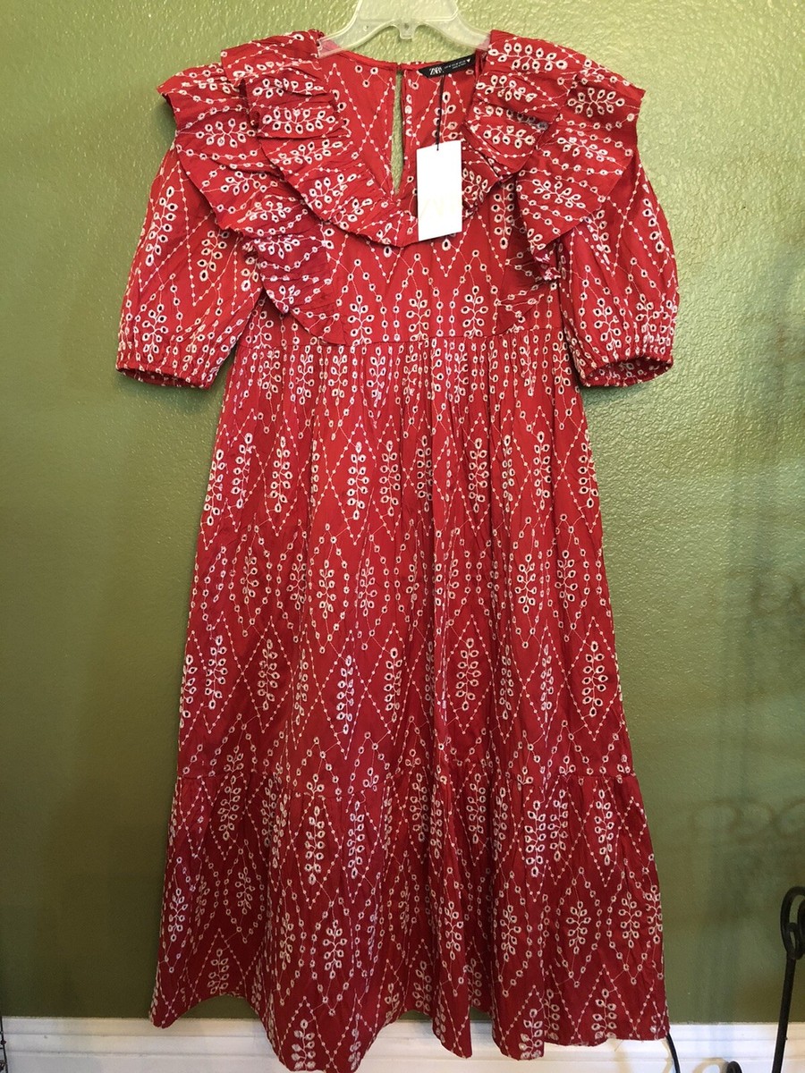 100% Authentic ZARA Embroidered Eyelet Dress Limited Edition | eBay