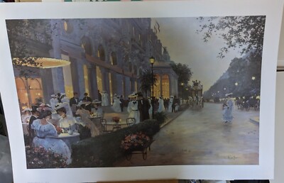 ART PRINT-''SIDEWALK CAFE'' BY C. KEIFFER SIZE:610/915MM