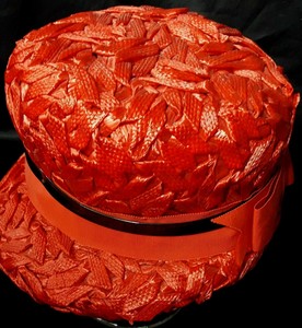 red mcm hat