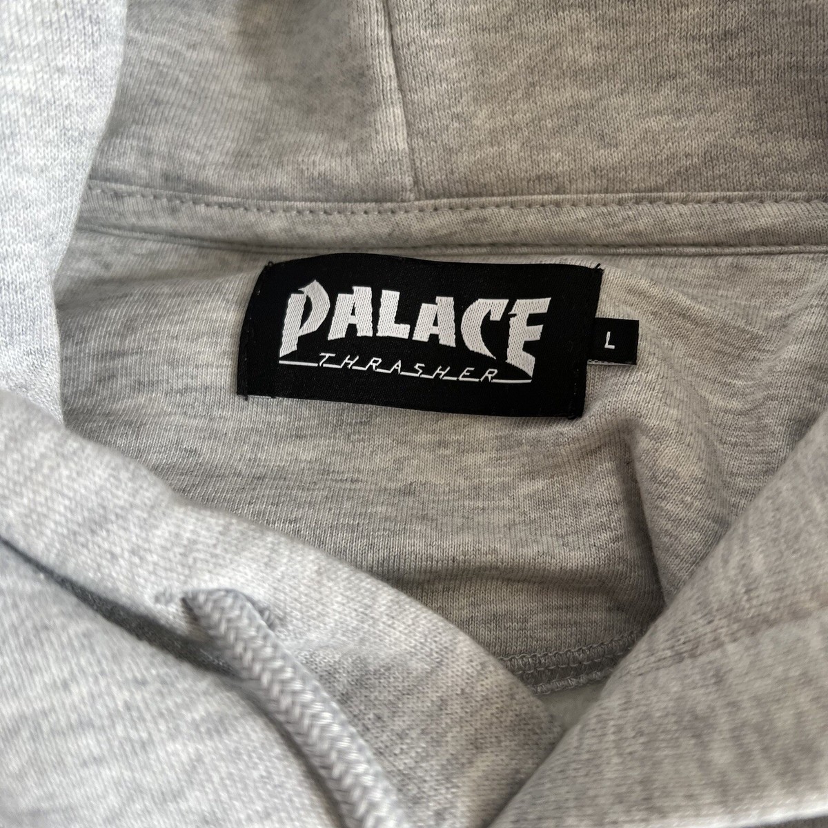 Palace Thrasher Hood Grey Hoodie Fleece Hooded Sweatshirt