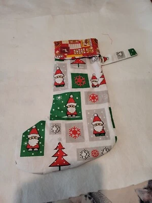 bottes de noël à suspendre en tissu coton fait main - Photo 1/2