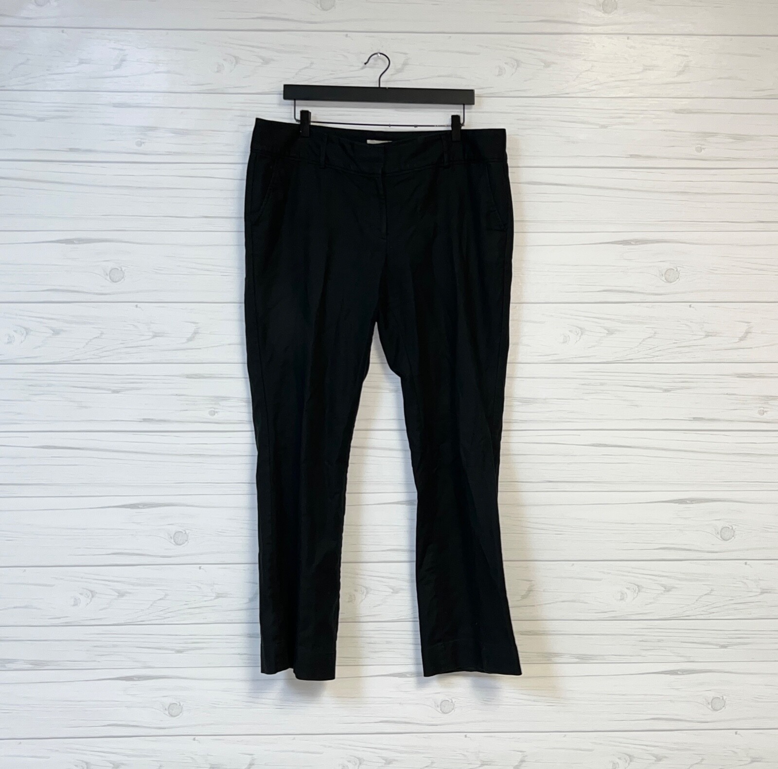 LOFT dress pants womens size 14 bootcut slim black mid rise stretch