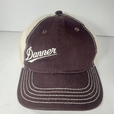 DANNER BOOTS Adjustable Snapback Six Panel Baseball Hat Cap Trucker Mesh Brown