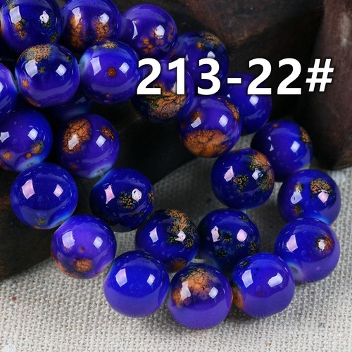Lotto 20 pz 10 mm perline sciolte vetro opaco rivestito rotondo per la produzione di gioielli fai da te - Foto 123 di 123