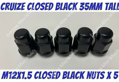 Black Alloy Wheel Nuts x 5 m12x1.5  Kia Avella Cadenza Clarus Cee-d Ceed