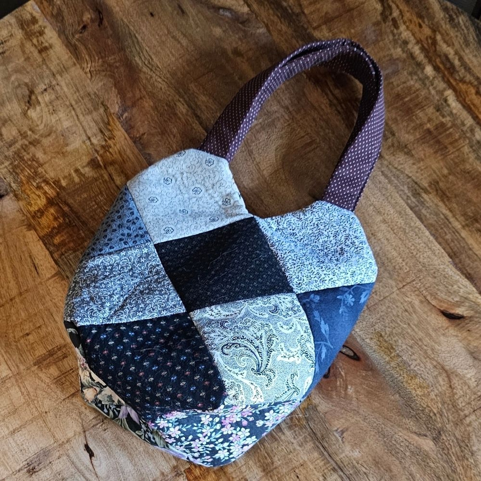 Reversible Handmade Quilted Patch Work Egg Basket… - image 3