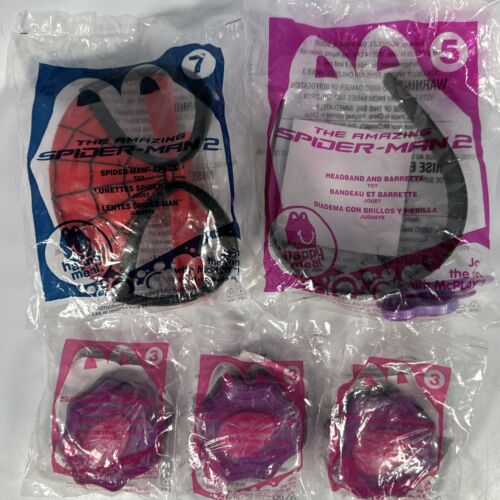 2014 McDonalds | The Amazing Spider-Man 2 | Lot Of 5 Happy Meal Toys