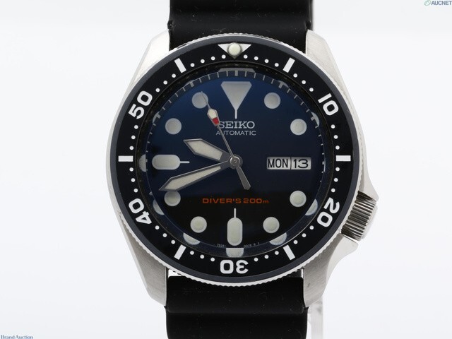 【SEIKO】SKX007 7S26-0020 ブレス無し Seiko SKX007 Black Vintage Men's Automatic Diver Watch Japan