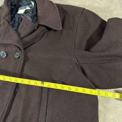 Spiewak Golden Fleece Men Wool Quilted Long Sleeve Collared Brown