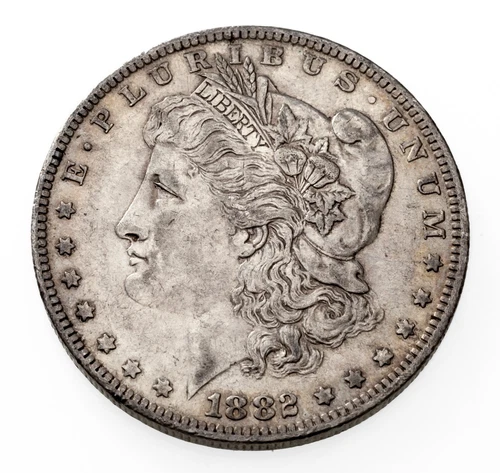 1882-O/S Strong $1 Silver Morgan Dollar in AU Condition, Light Toning