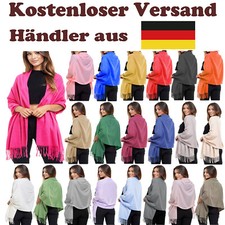 Glamexx24 Damen Einfarbiger Winterschal Poncho XXL Deckenschal Fransen 200x70cm