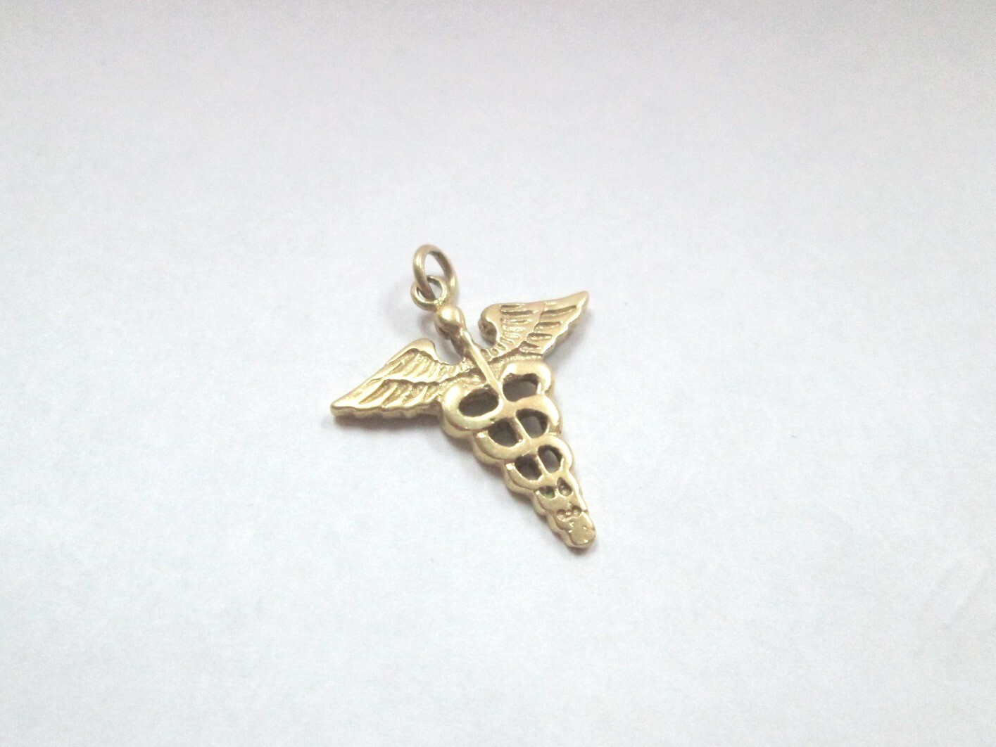 14k Yellow Gold Caduceus Medical Symbol Pendant, Perf… Gem