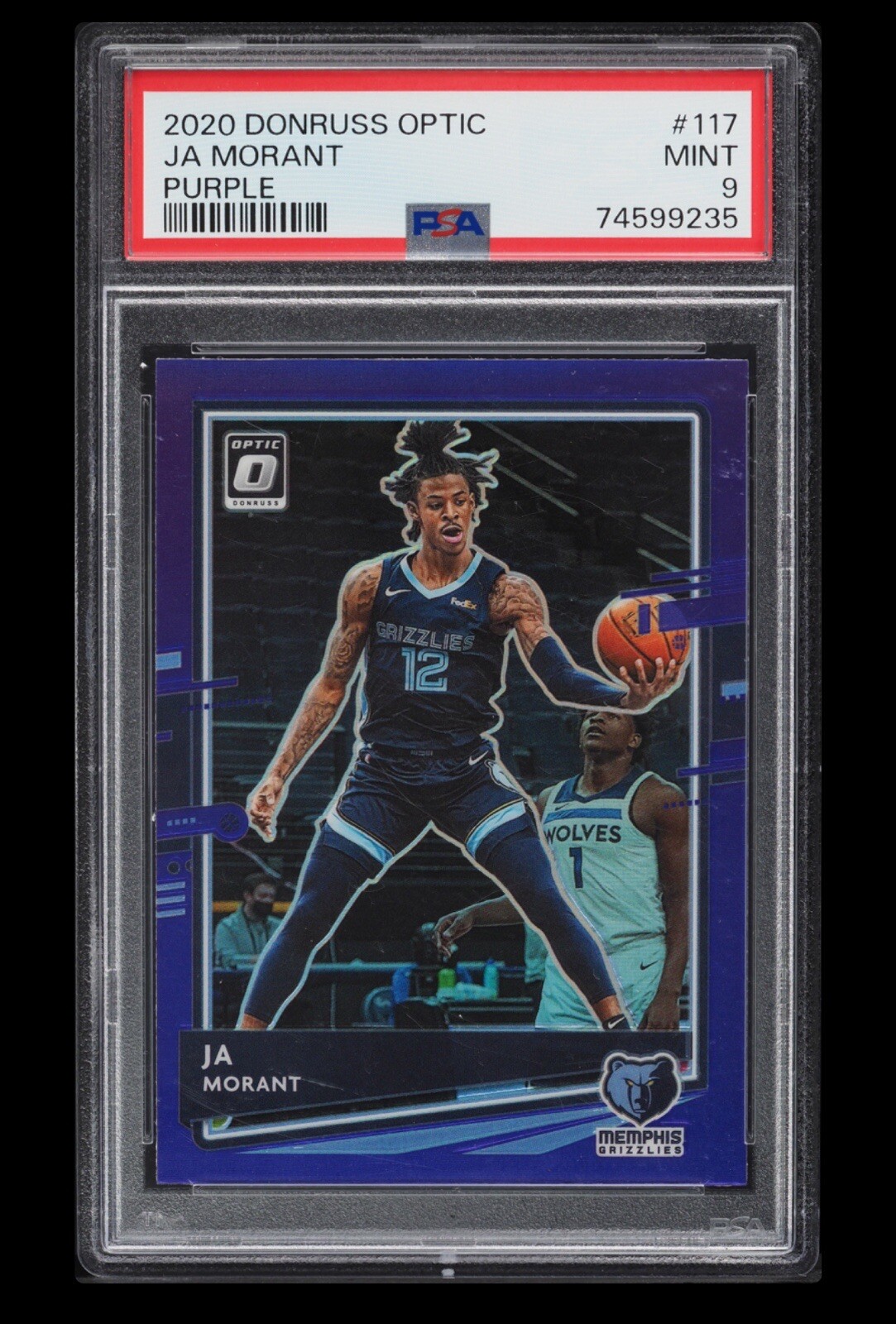 2020 DONRUSS OPTIC PURPLE JA MORANT #117 PSA 9 MINT