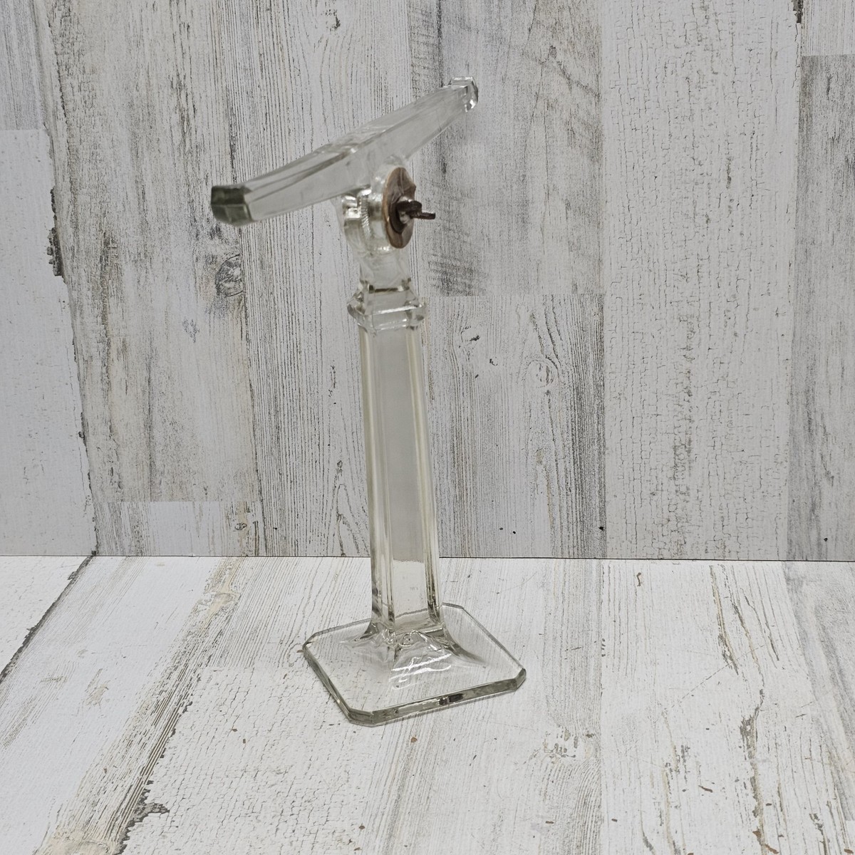 Antique Vintage 1914 shoe store display stand GLASS general store