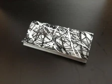 Custom - Jackson Pollock Style - Painted Window Shade Black & White Grip / pull