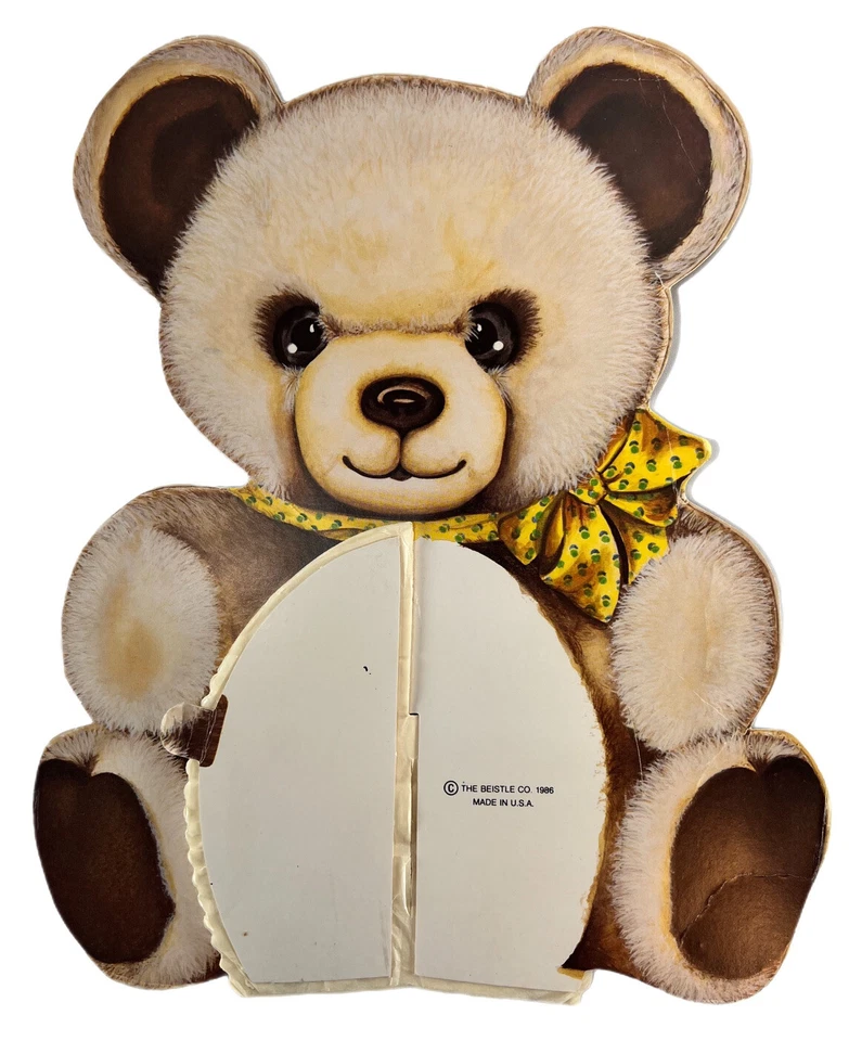 复古 1982 Beistle Co 美国泰迪熊模切派对装饰蜂窝婴儿淋浴 — 第 2/4 张图片