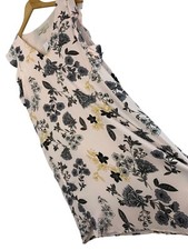 Floral Print Soft Pink Flutter Sleeve Shift Dress V-Neck Loft Womens XL NWT