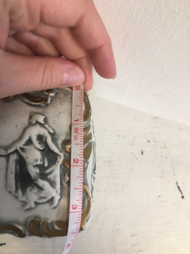 Three Graces Ancient Greek Mythology 1800s Acson Porcelain Trinket Box Antique - Picture 16 of 16