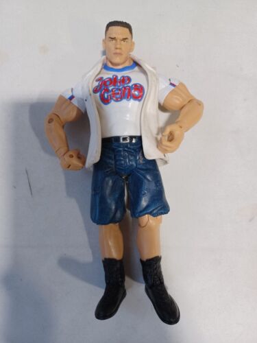 2003 Jakks Pacific WWE John Cena chemise blanche gilet lutte figurine W-135 - Photo 1/2