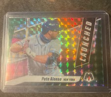 2021 Panini Mosaic Baseball Pete Alonso Launched Green Prizm New York Mets #L1