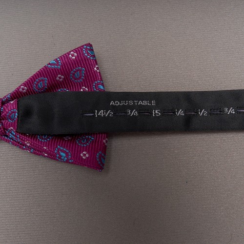 Saddlebred Bow Tie Mens Multicolor Silk Blend Adjustable Pre-Tied Purple - Picture 5 of 10
