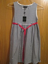 Oscar de la Renta Navy White Sleeveless Cotton Dress Size 14Y