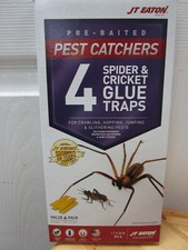12 x JT Eaton #844, 4-Pack Spider & Cricket Glue Traps Total 48 Traps-USA Made!