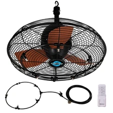 Tornado 20 Inch Outdoor Ceiling Mount Misting Fan – Pre-Installed Misting Kit