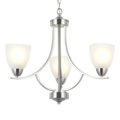 3 Light Contemporary Chandeliers Brushed Nickel Modern Light Fixtures Ceiling...