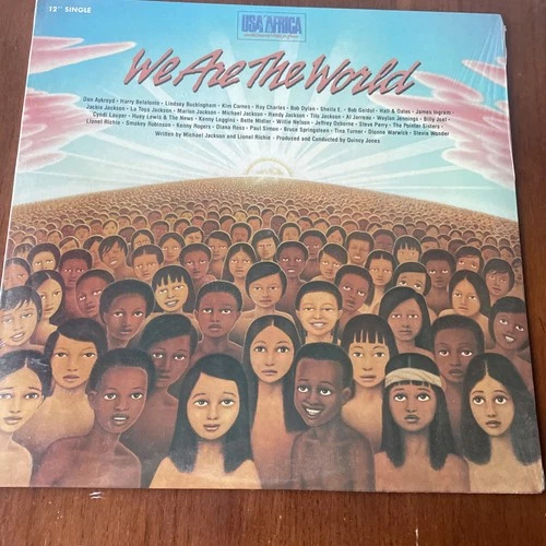 USA For Africa SEALED We Are the World 12" Single Bob Dylan Bruce Springsteen