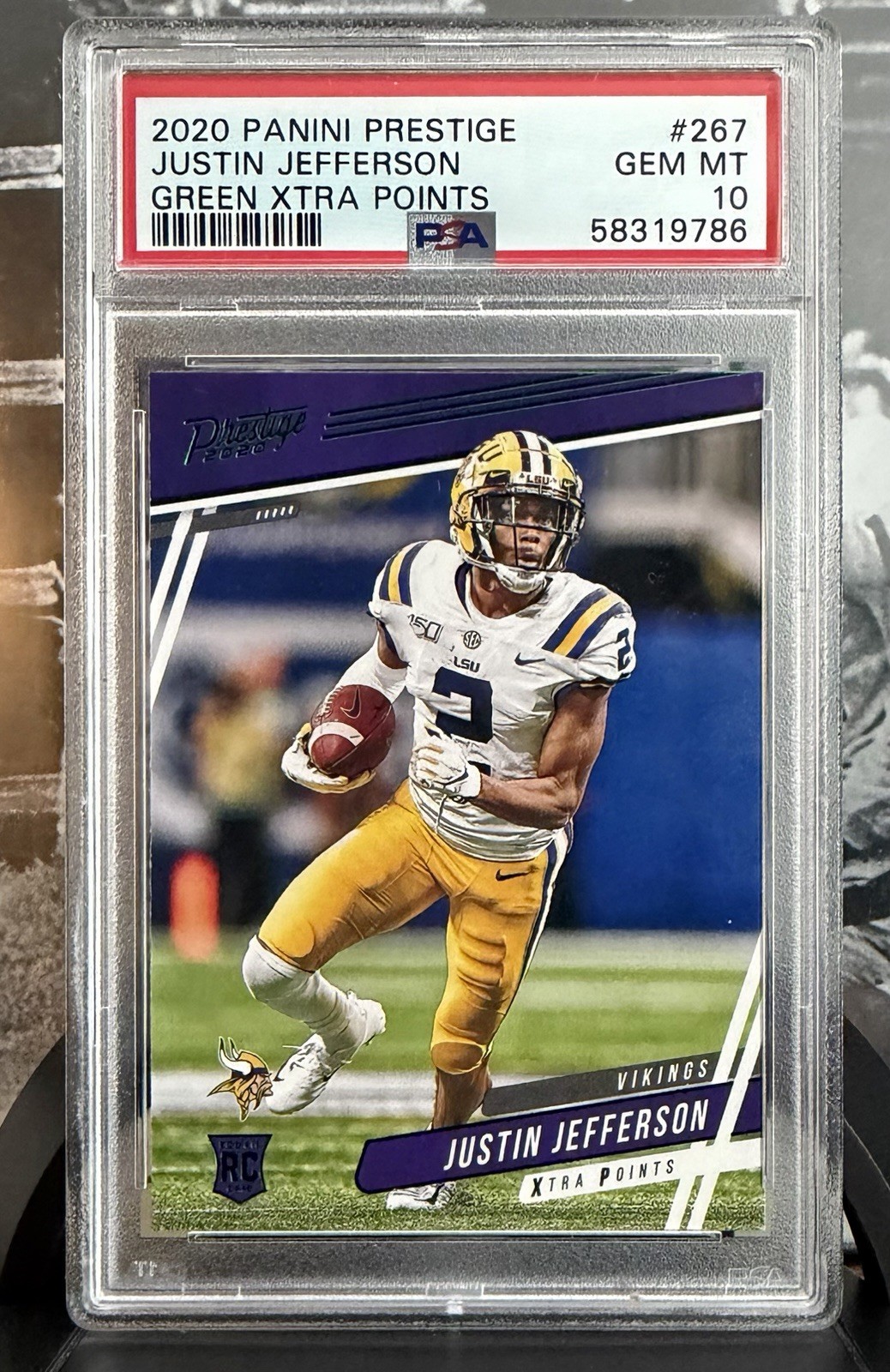Justin Jefferson Panini Prestige #267 Green Xtra Points