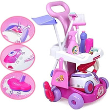 Kit Nettoyage Enfant 11 Pcs Chariot Aspirateur Jouet Jeu Rôle Éducatif