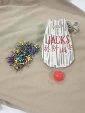 Vintage 52 Metal Jacks Assortment In Original Bag  Ball Multicolor