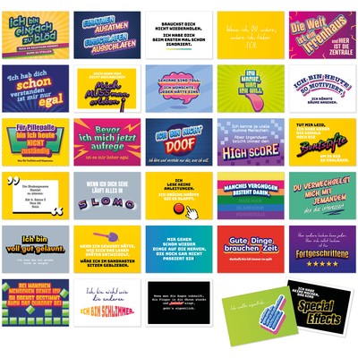 30 lustige Sprüchekarten Set freche Postkarten Humor Sarkasmus Retro Stil