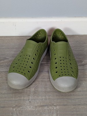 Native Unisex Sz M9 W11 Jefferson Green Slip-On Boat Shoes Rubber Water Sneakers