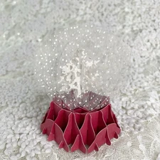 Floating 3D SNOWFLAKE Snow Globe Pop-Up Christmas Holiday Display REUSABLE