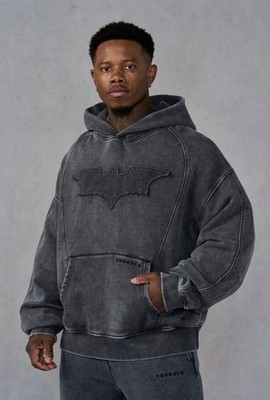 YOUNGLA - 5173 - BATMAN STEALTH HOODIES - GREY WASH - XXL SOLD OUT