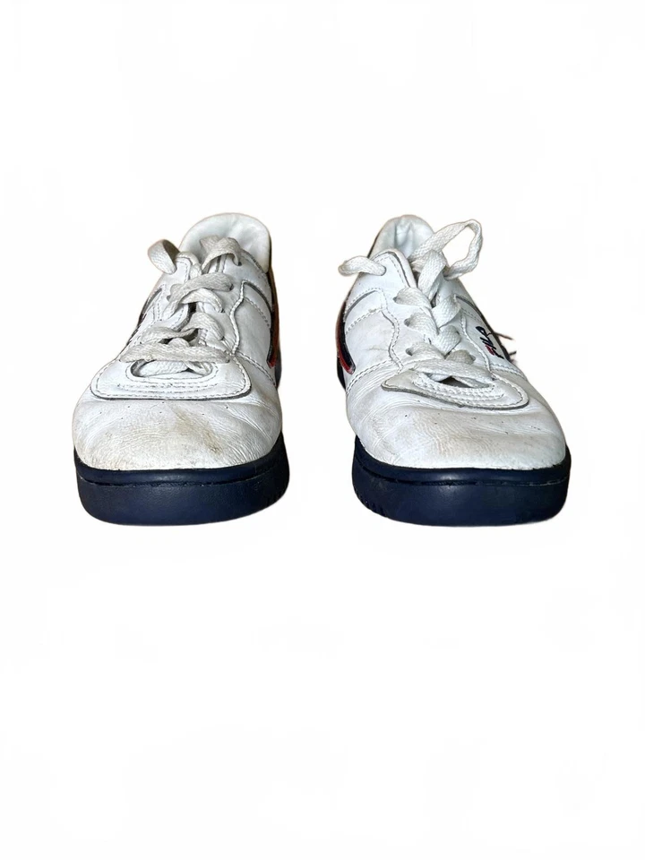 Vintage FILA White Sneakers with Red & Navy Accents - Image 3 of 4